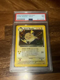 Pokemon Dark Raichu Holo Secret Rare Card 83/82 PSA 7 NM - Image 1