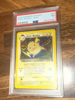 Pokemon Dark Raichu Holo Secret Rare Card 83/82 PSA 7 NM - Image 2