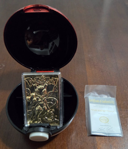 Pokemon 1999 23k Gold Plated Trading Card Burger King Promo COA - MEWTWO #150 - Image 1
