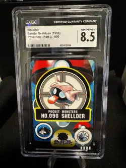 Pokemon Card Japanese - Shellder No. 090 - Sealdass Sticker - Bandai CGC 8.5 - Image 1