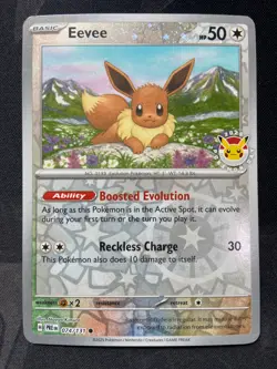 Pokemon TCG Prismatic Evolutions Eevee 074/131 - Stamped Reverse Holofoil Card - Image 1