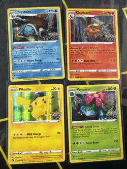 Pokemon TCG 3 Card Pokemon GO Lot Venusaur/Charizard/Blastoise/Pikachu - Image 1