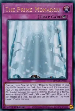MAGO-EN093 THE PRIME MONARCH RARE 1ST EDITION YuGiOh CARD - Image 1