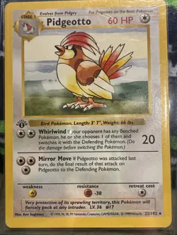 Pokemon, First Edition, Shadowless Base Set 22/102 Pidgeotto ￼ - Image 1