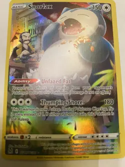 2022 Pokemon SWSH Lost Origin SNORLAX TG10/TG3 Ultra Rare Trainer Gallery - Image 1