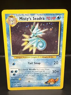 Pokemon TCG Misty's Seadra Holo Rare Gym Heroes Prerelease 9/132 CN - Image 1