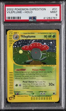 2002 POKEMON EXPEDITION #31 VILEPLUME-HOLO PSA 9 - Image 1