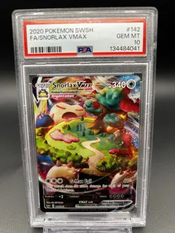 2020 Pokemon SWSH Snorlax VMAX Full Art #142 PSA 10 GEM MINT - Image 1