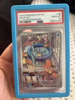 2024 POKEMON SCR EN-STELLAR CROWN ILLUSTRATION RARE 148 SQUIRTLE PSA 10 GEM MINT - Image 1