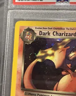 2000 Pokemon Team Rocket Dark Charizard Holo #4 PSA 5 EX - Holo Swirl by Tail - Image 3