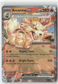 Pokemon Arcanine ex Double Rare SV01: Scarlet & Violet Base Set 032/198 NM Not P - Image 1