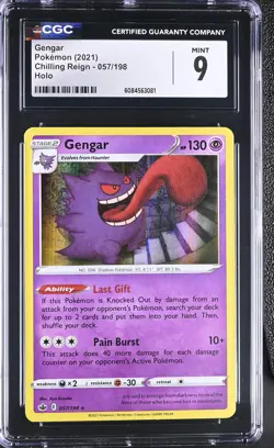 Pokemon Gengar 057/198 CGC Mint 9 Chilling Reign Holo 2021 - Image 1