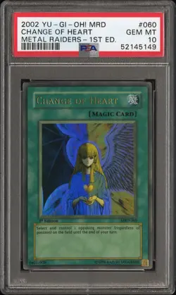 2002 YU-GI-OH! MRD-METAL RAIDERS 1ST ED #060 CHANGE OF HEART PSA 10 FADED - Image 1