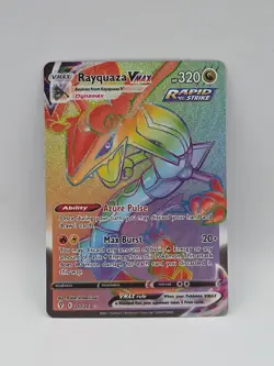 Pokemon TCG Rayquaza VMAX Holo Rainbow Secret Rare Card Evolving Skies 217/203 - Image 1