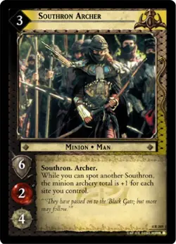 LOTR TCG TTT Two Towers SOUTHRON ARCHER 4R245 NM/MINT Top Shelf Card - Image 1