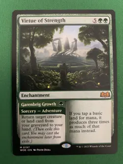 MTG Virtue of Strength Garenbrig Growth Wilds of Eldraine 0197 Regular Mythic - Image 1