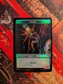MTG Card: (1x) Spider // Clue Double-Sided TOKEN (Innistrad: Midnight Hunt) FOIL - Image 1