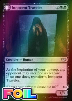 x1 Innocent Traveler // Malicious Invader VOW MTG 121/277 FOIL UNCOMMON M/NM 1x - Image 1