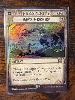 MTG - OTJ: Breaking News - Imp's Mischief Rare - 15 - NM-Mint! - Image 1