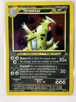 Pokemon TCG Tyranitar 12/75 Holo Rare WOTC Neo Discovery LP/MP - Image 1