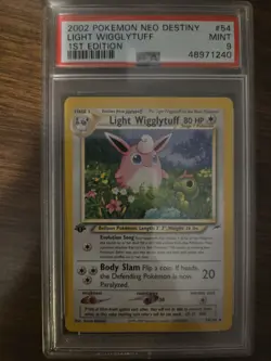 PSA 9 Light Wigglytuff 54/105 Neo Destiny 1st Edition 2002 Pokemon - Image 1