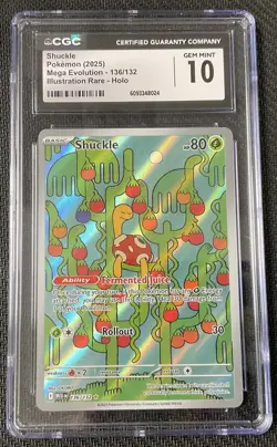 SHUCKLE Illustration Rare Holo 136 CGC 10 GEM MINT 2025 Pokemon Mega Evolution - Image 1
