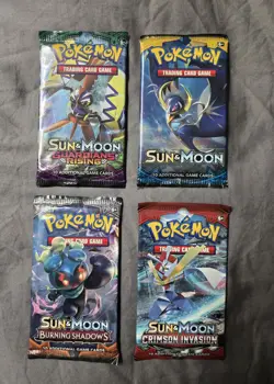Pokemon TCG Sun & Moon,Crimson Invasion, Burning Shadows, Guardians Rising packs - Image 1