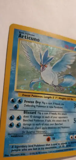 Pokemon TCG Articuno Fossil Holo Unlimited Rare Vintage Card 2/62 - Image 3