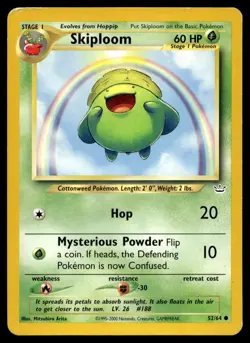 Skiploom 52/64 Pokemon Card Neo revelation Common 60 HP Lightly Played Z13 - Image 1