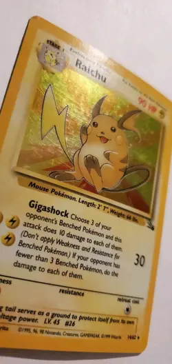 Pokemon TCG Raichu 14/62 Fossil Set 1999 Holo Rare Unlimited VTG WOTC - Image 3