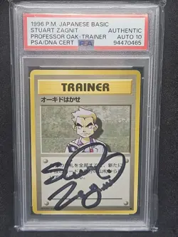Pokemon TCG: Professor Oak Base Set Stuart Zagnit Signed PSA Auto 10 - Image 2