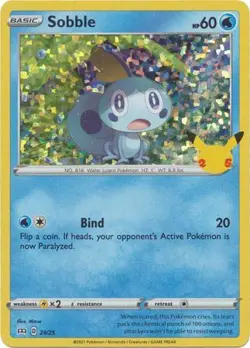 1x Sobble - 24/25 - Holo - McDonald's 25th Anniversary Promo NM-Mint Pokemon McD - Image 1