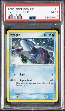 2005 POKEMON EX EMERALD #6 KYOGRE-HOLO PSA 9 - Image 1