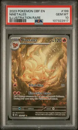 Ninetales Illustration Rare Pokemon Obf En-Obsidian Flames 199 PSA 10 - Image 1