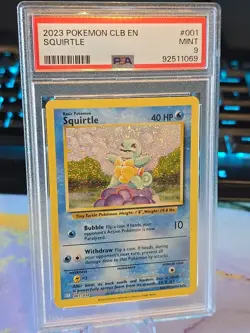 👑 Squirtle Certified CLB English 001/034 Holo PSA 9 Classic Pokemon Card 💎🔥 - Image 1