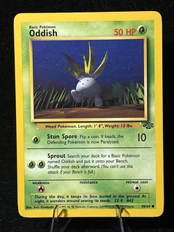 Pokemon Oddish 58/64 Jungle WOTC Vintage TCG Card LP - Image 1