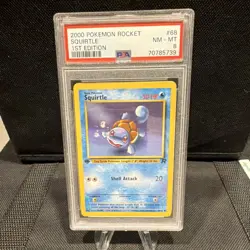 Pokemon Squirtle 68/82 Team Rocket 1st Edition PSA 8 50HP Basic Card - Image 1