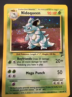 Pokemon TCG Nidoqueen Base Set 2 Holo 12/130 WOTC Condition MP - Image 1