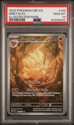 Ninetales Illustration Rare Pokemon Obf En-Obsidian Flames 199 PSA 10 - Image 1