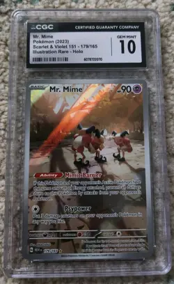 Mr Mime Illustration Rare 179/165 Pokemon Card Scarlet and Violet 151 CGC 10 - Image 1