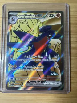 2025 Pokemon Destined Rivals Cynthia's Garchomp ex Full Art 215/182 - Image 1