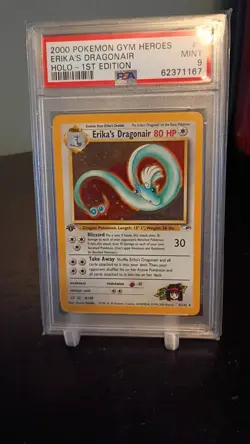 Pokemon PSA 9 Mint 1st Edition Gym Heroes Holo Erika's Dragonair 4/132 - Image 1