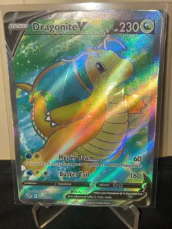 Dragonite V 76 / 78 Pokemon GO 2022 Full Art Holo Ultra Rare NM NEVER PLAYED - Image 1