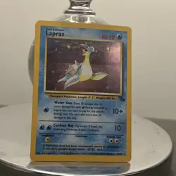 Pokemon TCG Lapras Fossil Holo Unlimited Rare Card 10/62 MP Condition - Image 1