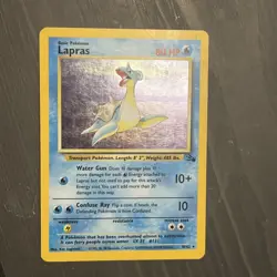 Pokemon TCG Lapras Fossil Holo Unlimited Rare Card 10/62 MP Condition - Image 2