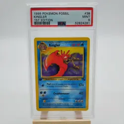 1999 Pokemon Fossil #38 Kingler 1st Edition PSA 9 - Image 2