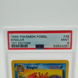 1999 Pokemon Fossil #38 Kingler 1st Edition PSA 9 - Image 3
