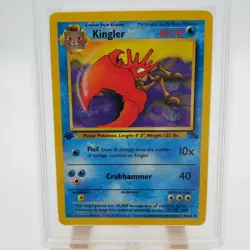 1999 Pokemon Fossil #38 Kingler 1st Edition PSA 9 - Image 4
