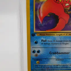 1999 Pokemon Fossil #38 Kingler 1st Edition PSA 9 - Image 5