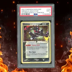 Pokemon Celebrations GRENINJA Gold Star Black Star Promo PSA 9 #SWSH144 - Image 1